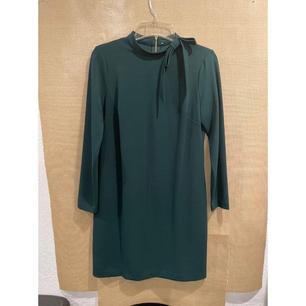 Calvin Klein Bow Neck dress, green, sz L